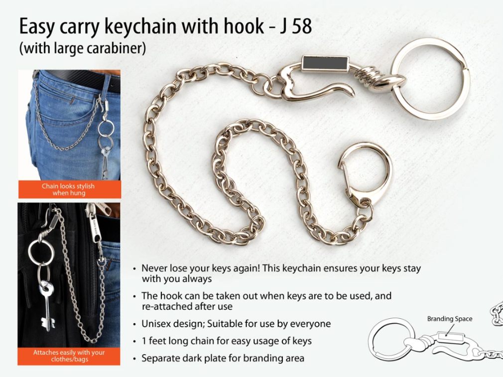 YuBingo Easy Carry Keychain With Hook - Silver - Corporate Gift | Product image 2