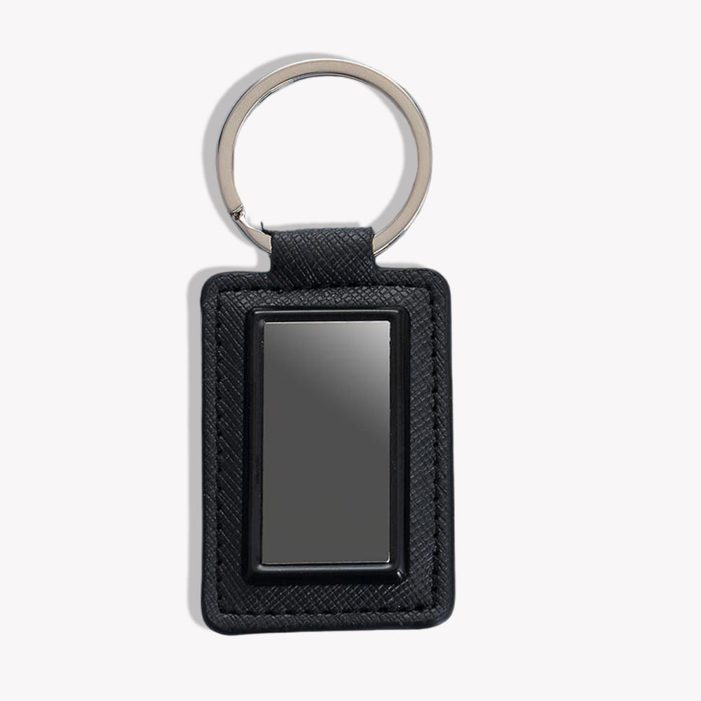 YuBingo Rectangle Metal Keychain With PU Base (Gunmetal Finish) - Corporate Gift | YuBingo corporate gift
