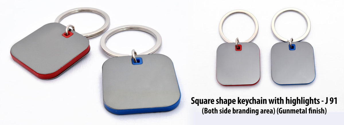 YuBingo Square Shape Keychain With Highlights - Red/Blue - Corporate Gift | Product image 2