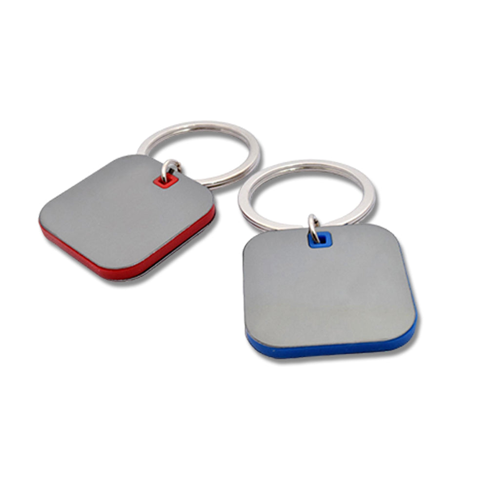 YuBingo Square Shape Keychain With Highlights - Red/Blue - Corporate Gift | YuBingo corporate gift