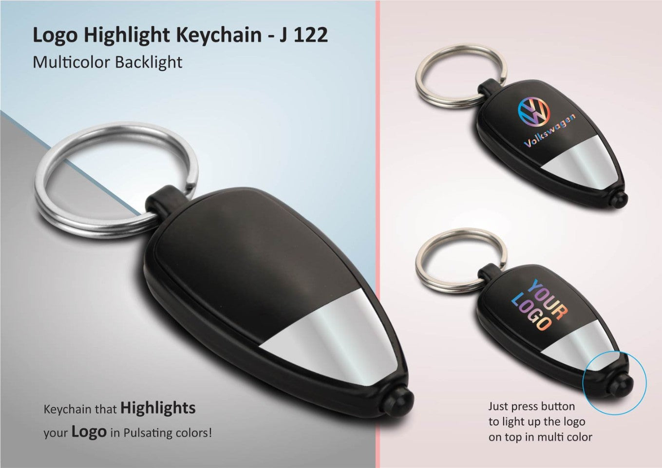 YuBingo Two Tone Logo Highlight Keychain (Multicolor Backlight) - Doctor Utility / Pharma - Low Range - Made In India - Corporate Gift | YuBingo corporate gift