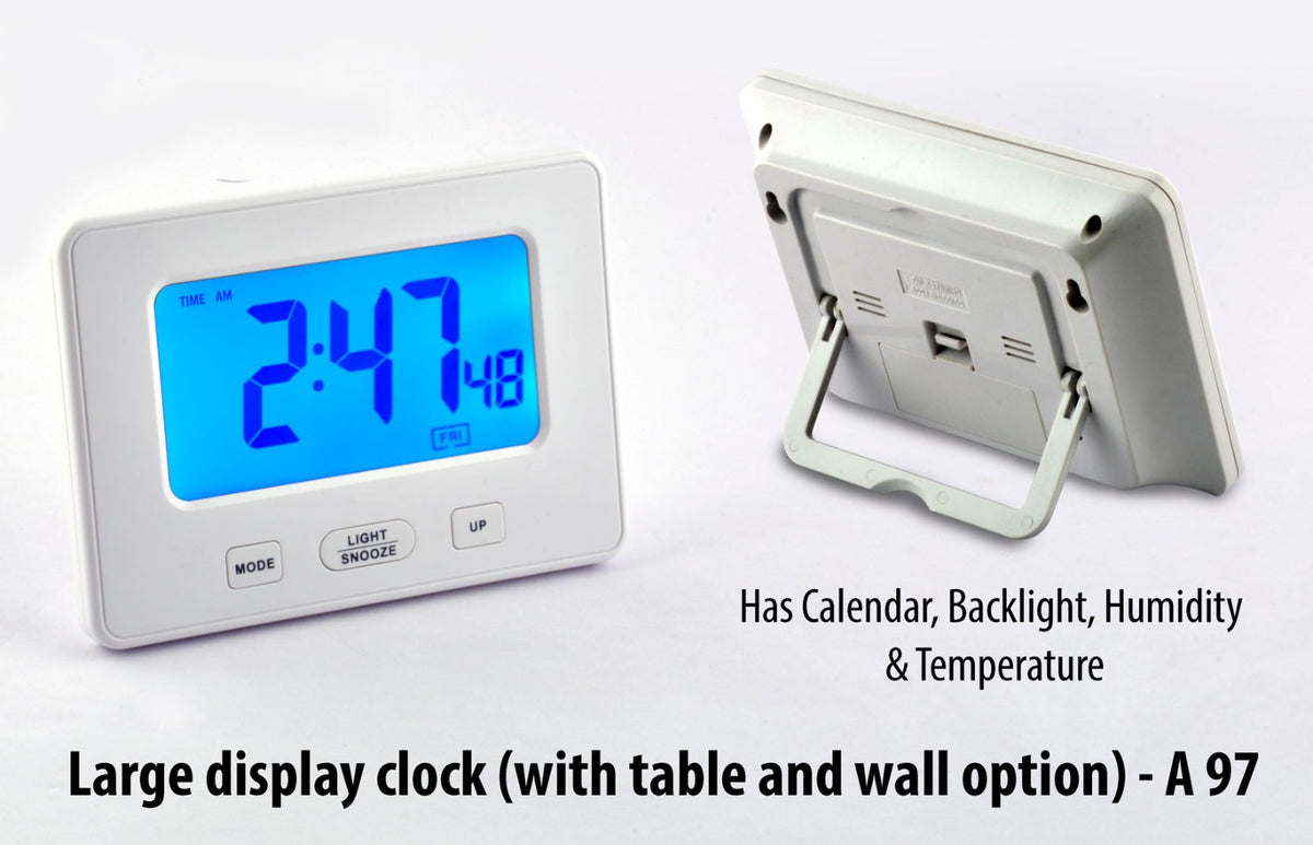 YuBingo Large Display Clock - Table Clock And Wall Clock - White - Corporate Gift | Product image 2