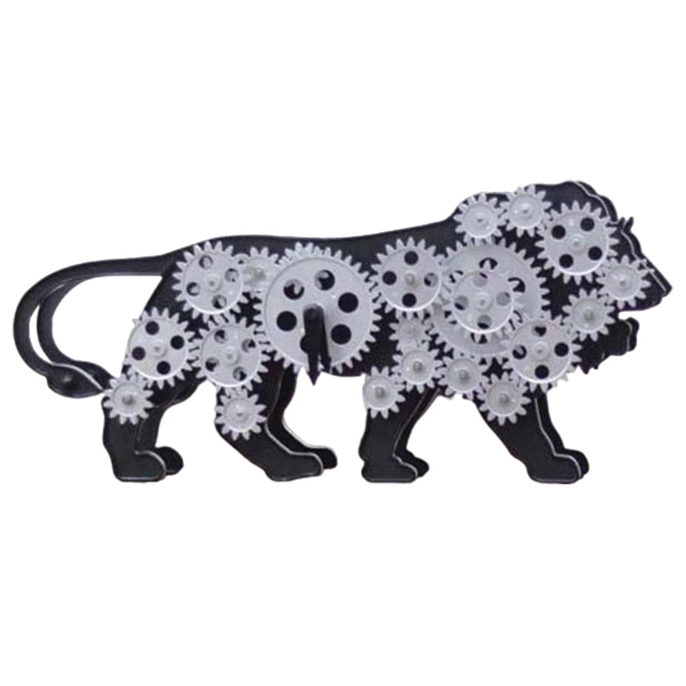YuBingo Make In India Lion Table Clock With Moving Gears - Gray - Corporate Gift | YuBingo corporate table clock gift