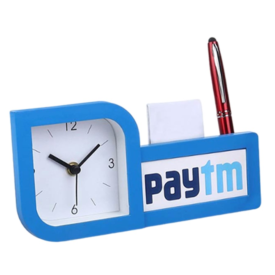 YuBingo Clock With Pad And Pen Holder | Custom Branding Ready | Table Clock - Corporate Gift | Product image 4