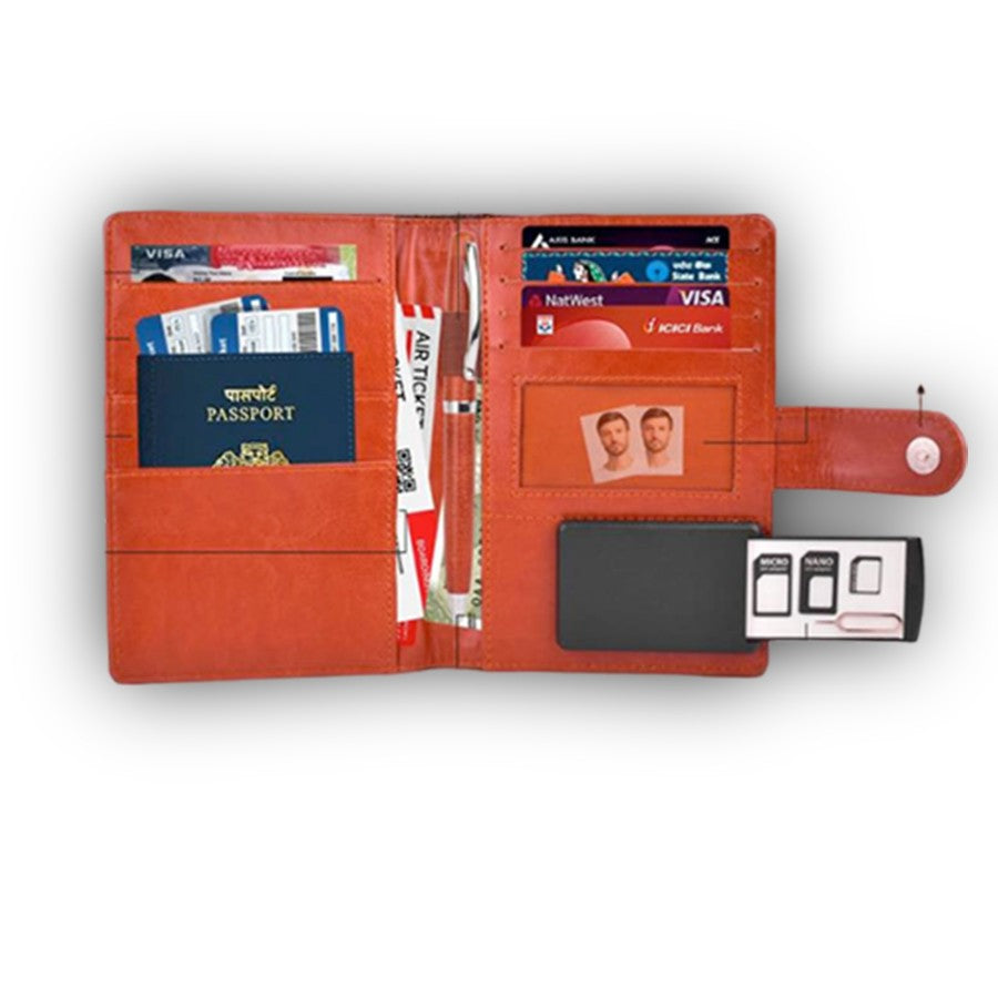 YuBingo Tweed Tan Set Of 4: Passport Holder, Wallet, Card Holder & Pen - Corporate Gift Set - image 4