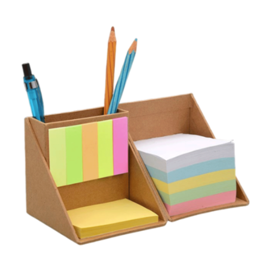 YuBingo Functional Folding Paper Cube with Memo Pad and Tumbler - Brown - Corporate Stationery Gift - Office Stationery by YuBingo