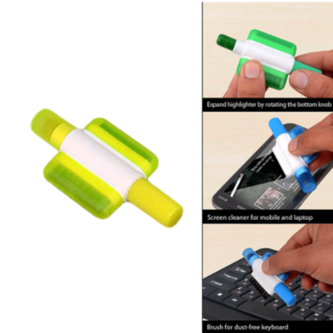 YuBingo SKU B53 - 3-in-1 Lipstick Style Gel Highlighter with Keyboard Brush and Screen Cleaner - Corporate - Office Stationery by YuBingo