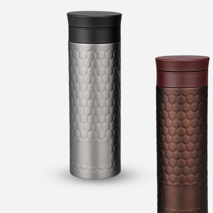 YuBingo Vacuumized Tea/Fruit Infuser SS Sipper in Honeycomb Design (550ml) - Corporate Drinkware Gift - Water Bottles by YuBingo