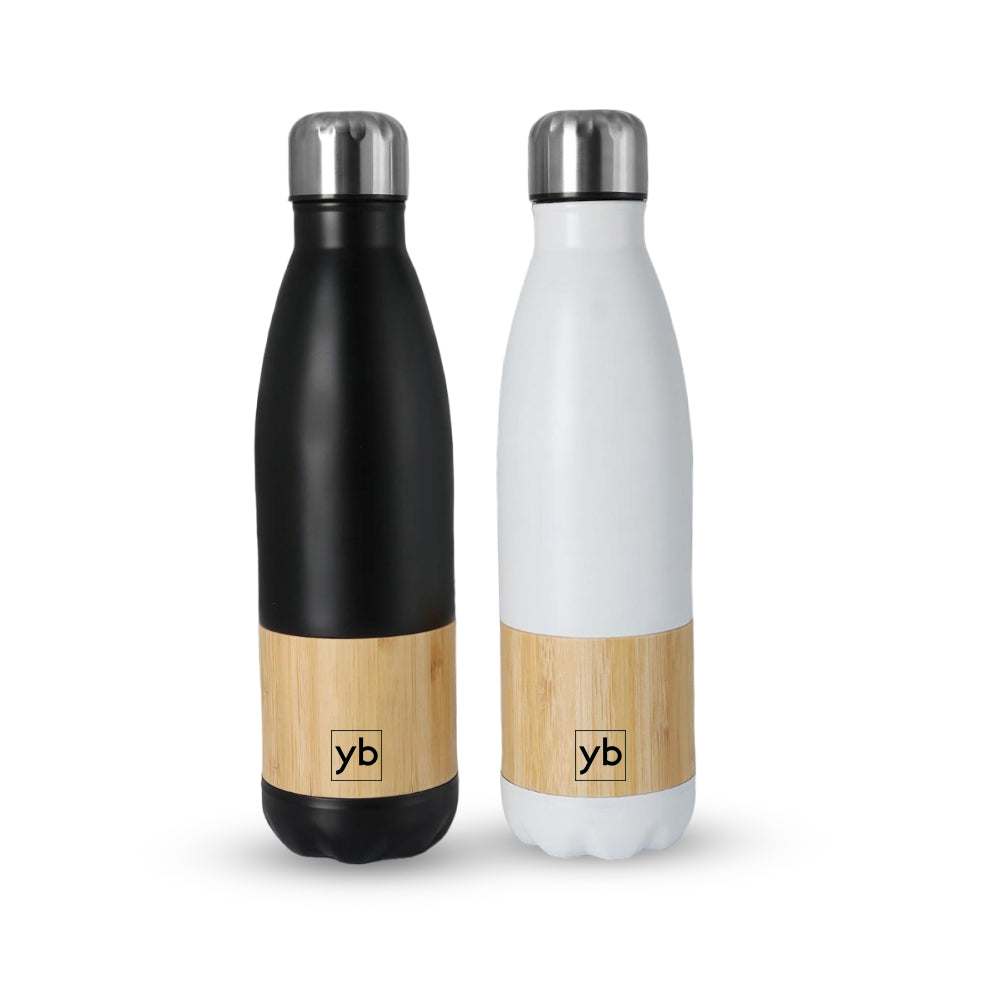 YuBingo Bamboo Cola Vacuum Flask | 500ml | 304 Grade Steel & Bamboo | Double Wall Insulated | Leakproof Lid | - Water Bottles by YuBingo