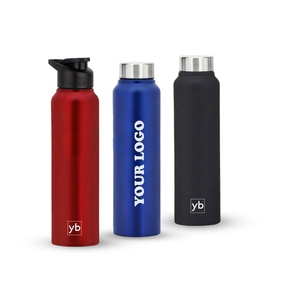 YuBingo Straight Steel Bottle Colored | Capacity 1L Approx - Corporate Drinkware Gift - Water Bottles by YuBingo