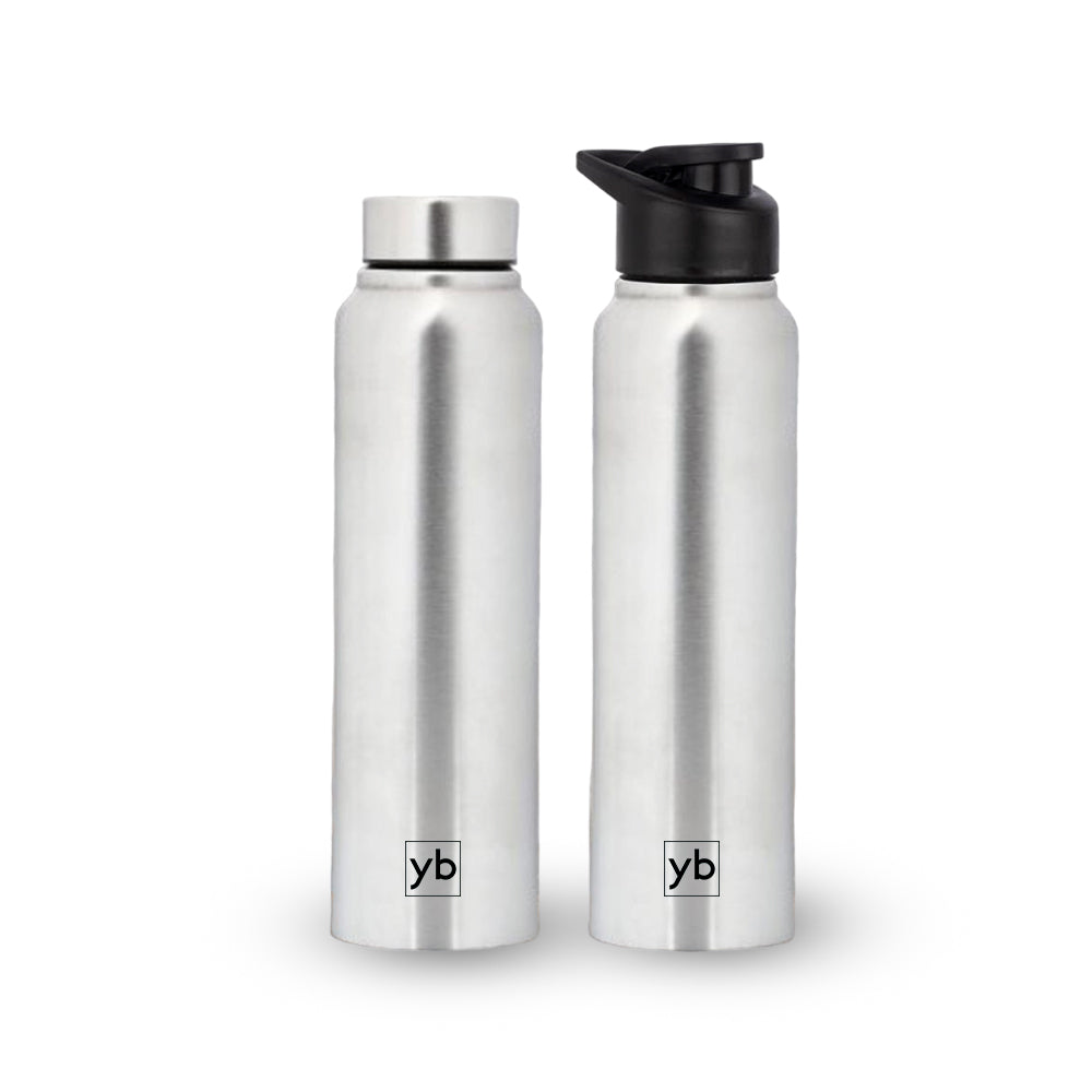 YuBingo Straight Steel Bottle Natural | Capacity 750ml approx - Corporate Drinkware Gift - Water Bottles by YuBingo