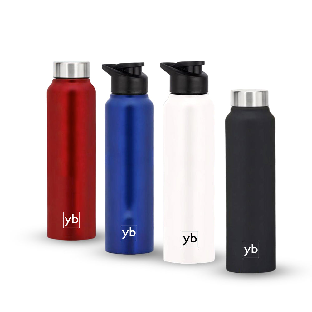 YuBingo Straight Steel Bottle Colored | Capacity 750ml Approx - Corporate Drinkware Gift - Water Bottles by YuBingo