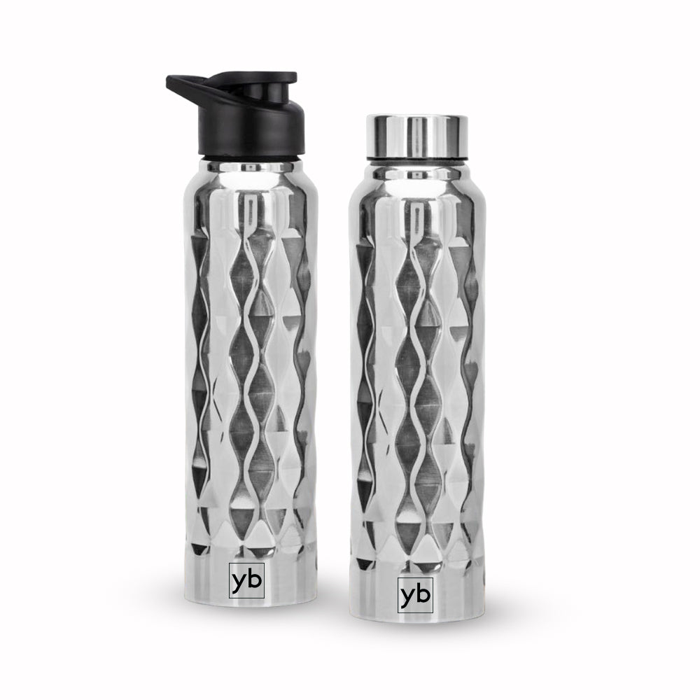 YuBingo Prism Steel Bottle Natural | Capacity 1L Approx - Corporate Drinkware Gift - Water Bottles by YuBingo