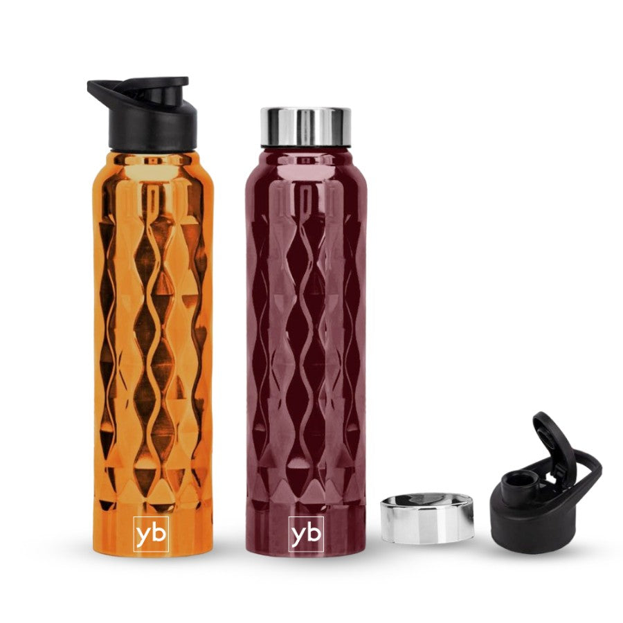 YuBingo Prism Steel Bottle Colored | Capacity 1L Approx - Corporate Drinkware Gift - Water Bottles by YuBingo