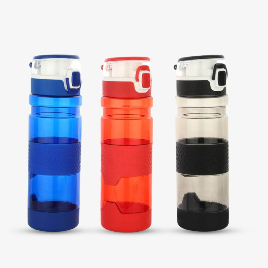 YuBingo Grip-On: Push Button Bottle with Silicon Grip (600ml approx) | Made from Tritan | BPA Free - Corporate - Water Bottles by YuBingo