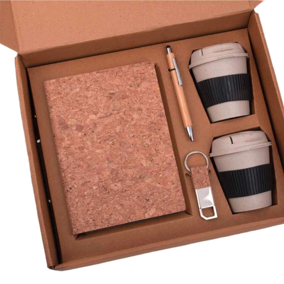 YuBingo EcoSet 4 - Premium Eco-Friendly Gift Set With Notebook, Bamboo Mugs, Pen & Keychain - Corporate Gift - image 2