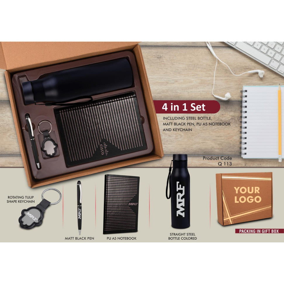 4 in 1 Black Gift Set | Employee Joining Kit - View 7