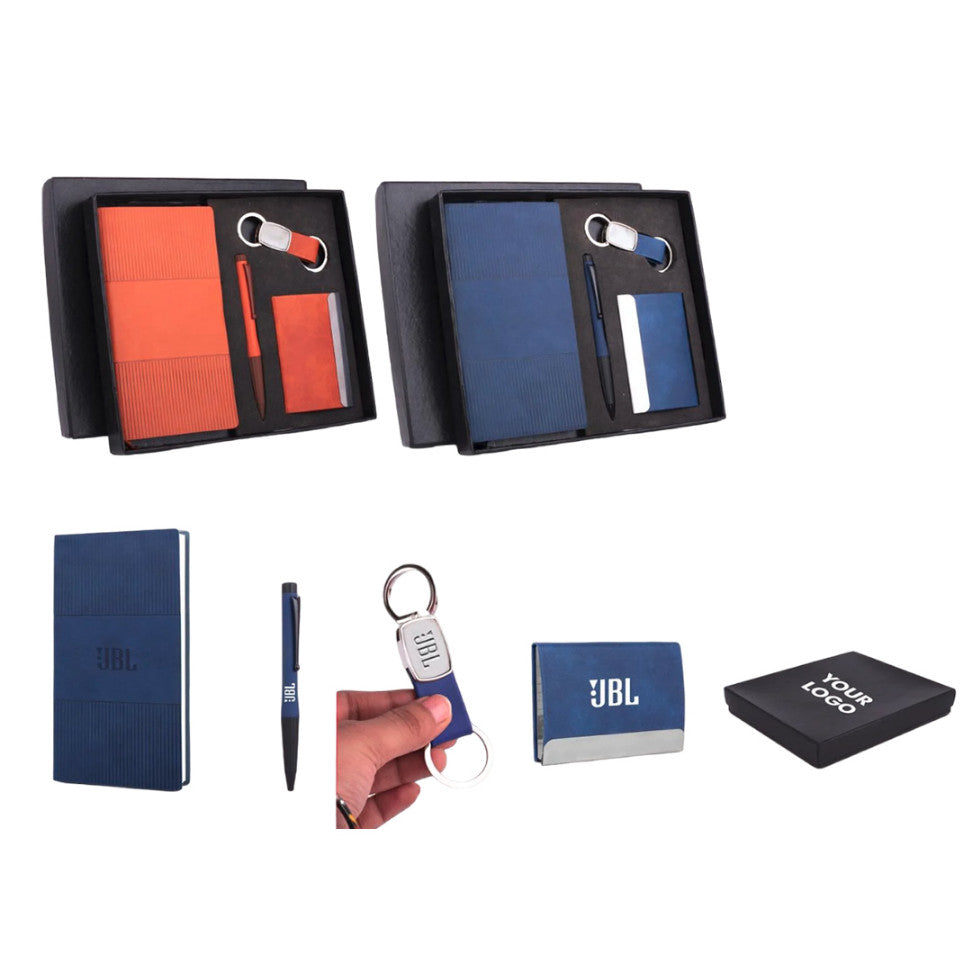 YuBingo Premium 4 Pc Notebook Gift Set With Pen, Keychain & Card Holder - Corporate Gift - product image
