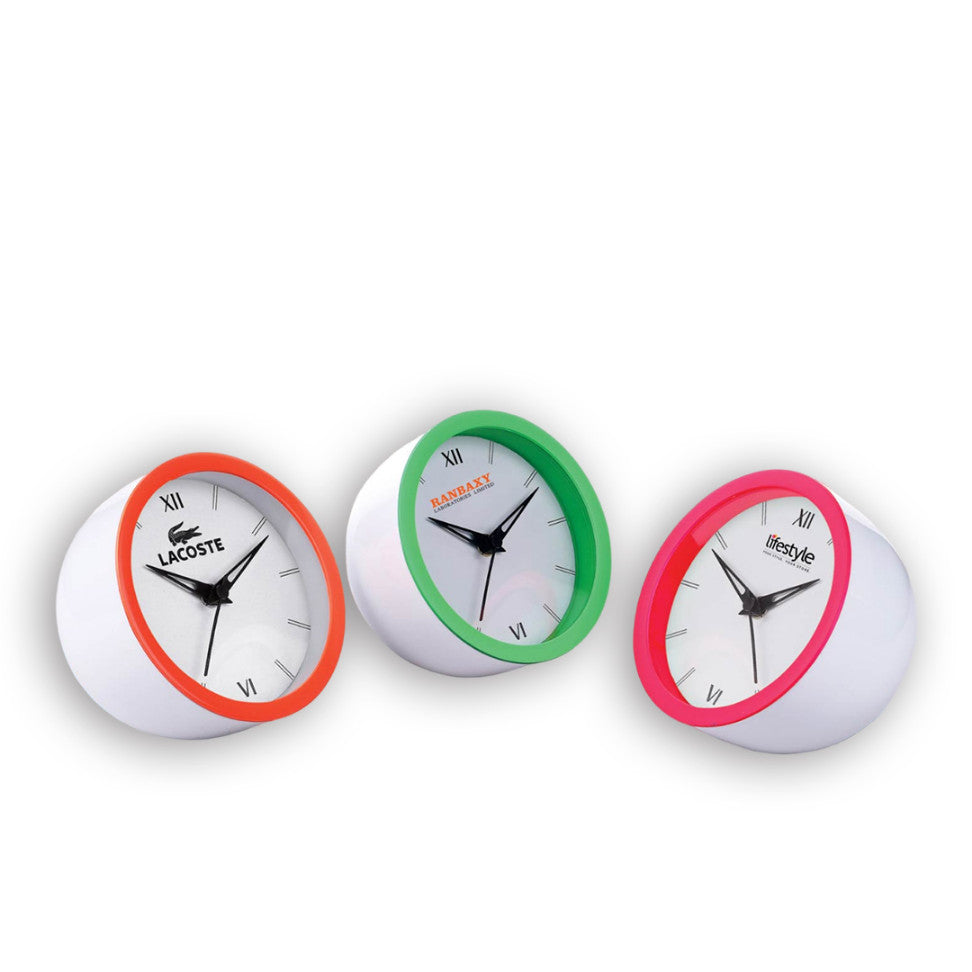 YuBingo Chipper: Table Clock With Fluorescent Ring | 5-Inch Dial | Custom Branding Ready - Corporate Gift | YuBingo corporate table clock gift