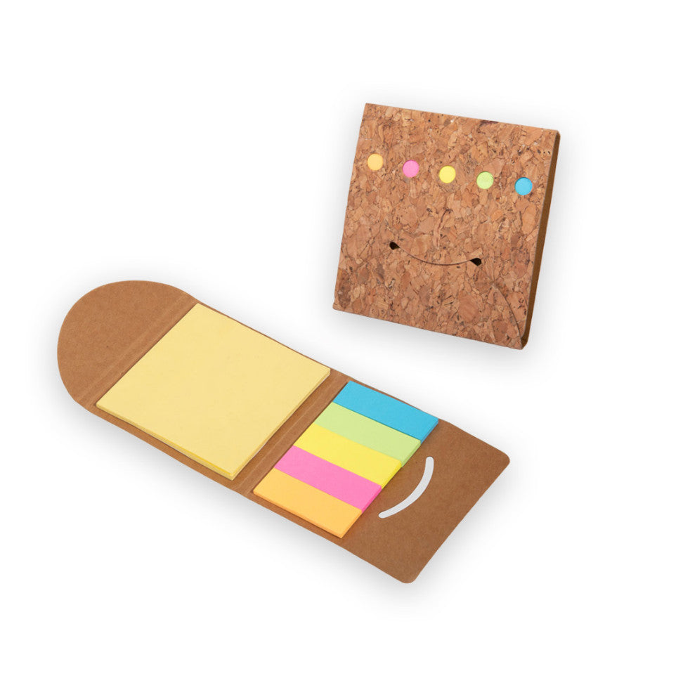 YuBingo Smiley Cork Notepad with Sticky Notepad and Strips - Corporate Stationery Gift - Office Stationery by YuBingo