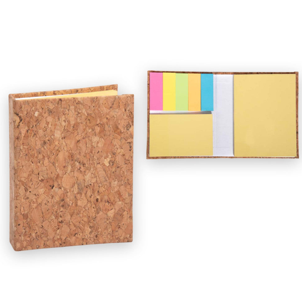 YuBingo Mini Cork Notepad with Double Sticky Notepad and Strips - Corporate Gift