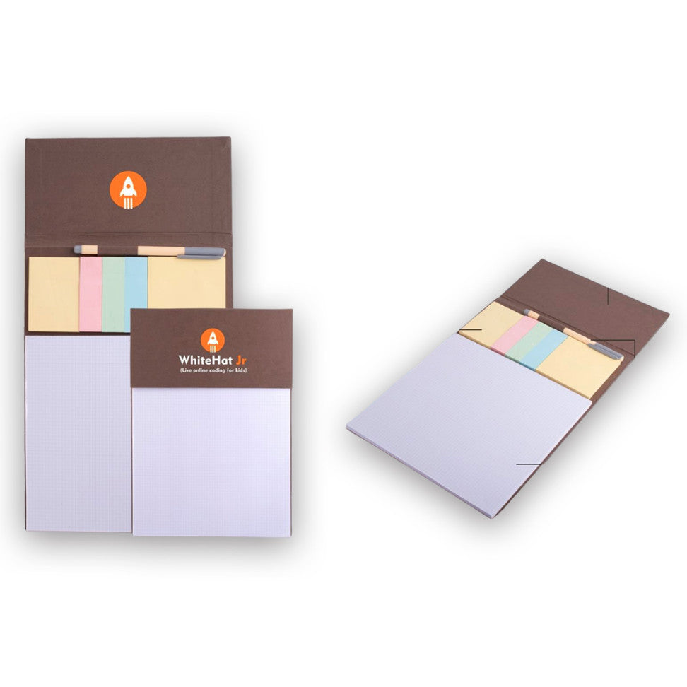 YuBingo Conference Pad with Sticky Notes &amp; Pen | Size 8" x 6" | 50 Writing Sheets - Corporate Stationery Gift - Office Stationery by YuBingo