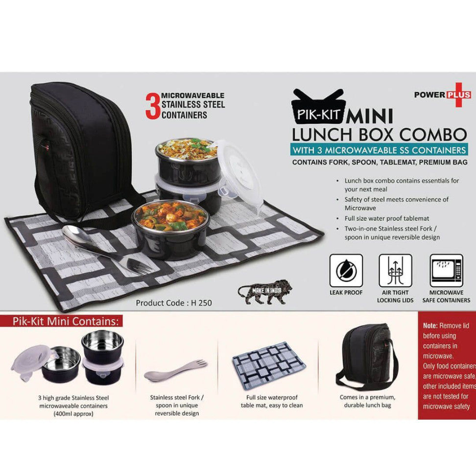 YuBingo PIK-KIT Mini: Lunch Box Combo with 3 Microwaveable SS Containers - Corporate Gift | Product image 2