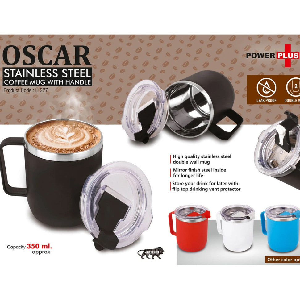 YuBingo H227 - Oscar: Stainless Steel Coffee Mug With Handle And Flip Top Lid - Corporate Gift | Product image 2
