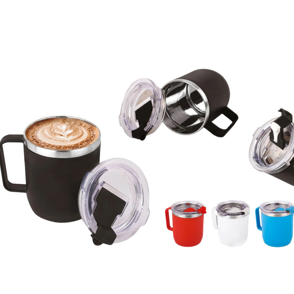 YuBingo H227 - Oscar: Stainless Steel Coffee Mug With Handle And Flip Top Lid - Corporate Gift | YuBingo corporate gift