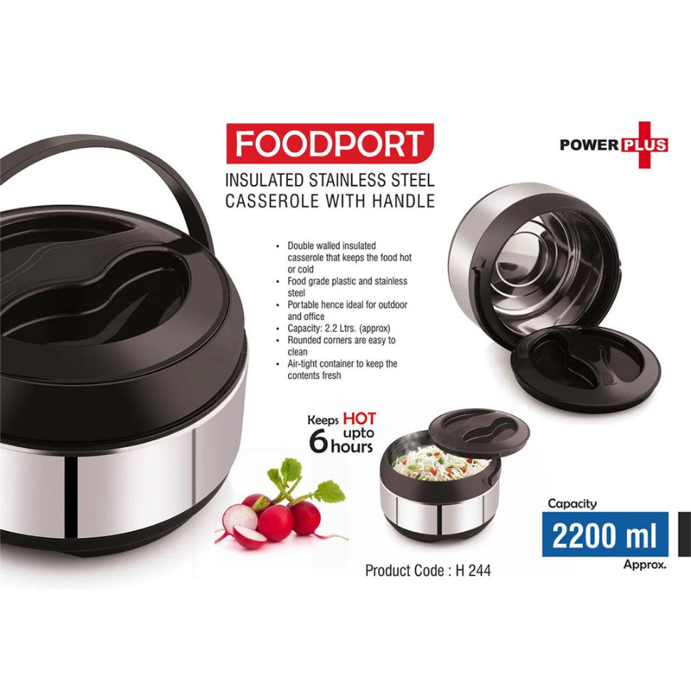 YuBingo Foodport Insulated Stainless Steel Casserole with Handle | Capacity: 2200ml - Corporate Gift | Product image 2