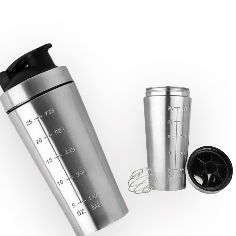YuBingo Classic Stainless Steel Shaker with Mixer Ball | Capacity 750 ml - Corporate Drinkware Gift - Water Bottles by YuBingo