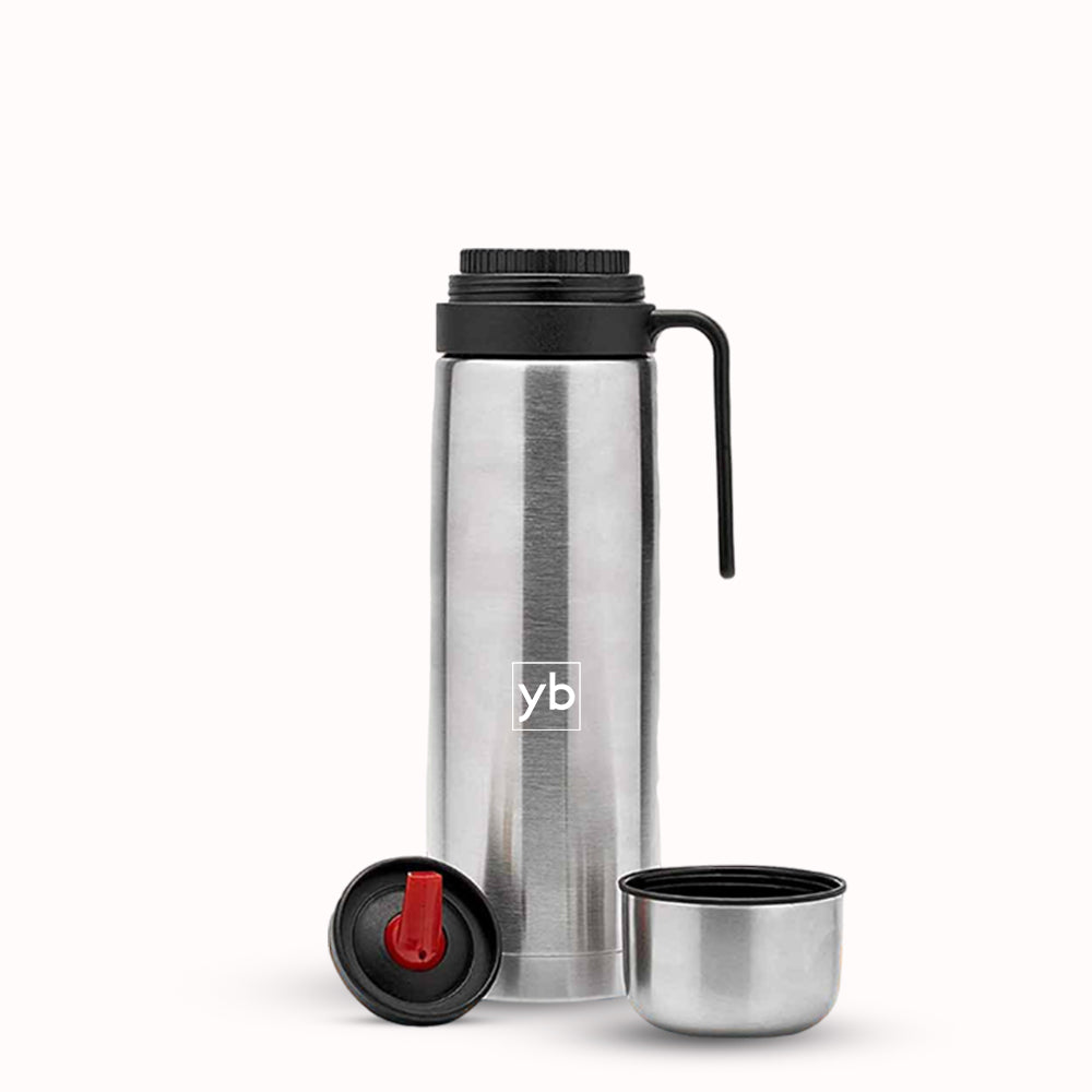 YuBingo 1L Flask with Handle | Lid Acts as Cup | 360 Degree Pouring Spout - Corporate Drinkware Gift - Water Bottles by YuBingo