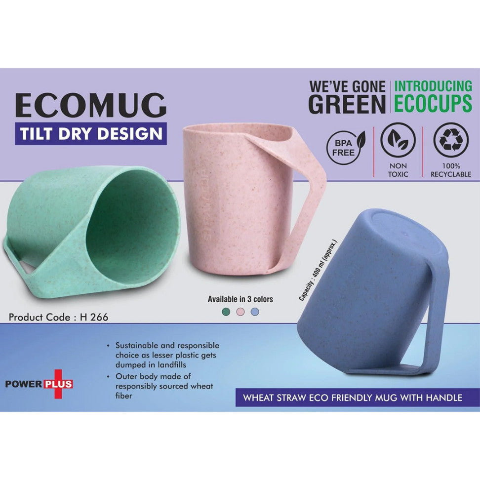 YuBingo H266 - EcoMug: Wheat Straw Eco Friendly Mug With Handle - Tilt Dry Design - Corporate Gift | Product image 2