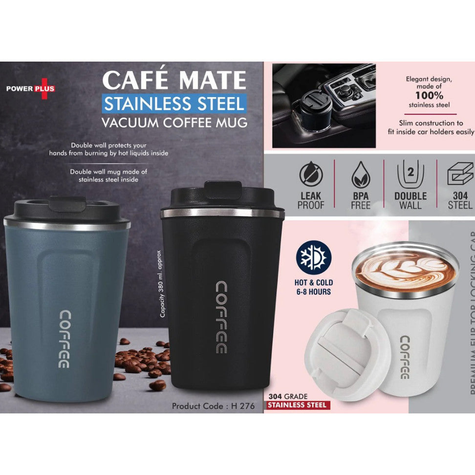 YuBingo Cafe Mate: Stainless Steel Vacuum Coffee Mug - 380ml - Corporate Gift | Product image 2
