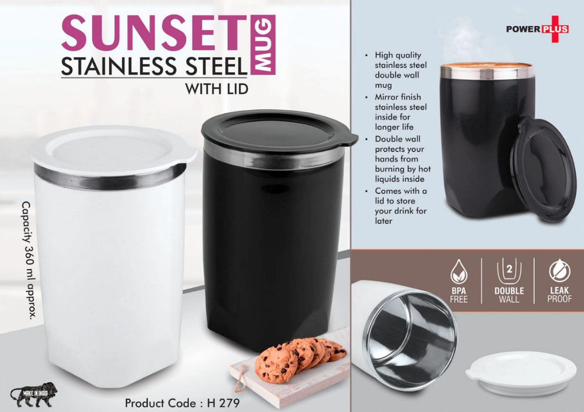 YuBingo H279 - Sunset: Stainless Steel Mug With Lid - 360ml - Corporate Gift | Product image 2