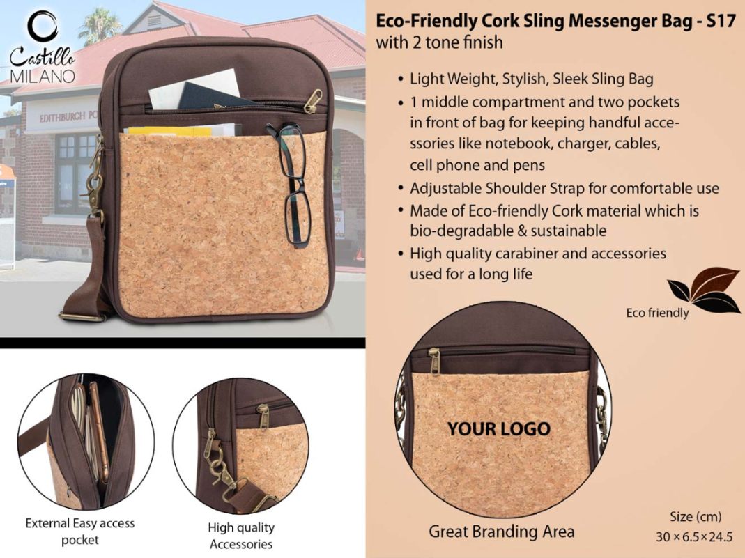 YuBingo Eco-Friendly Cork Sling Messenger Bag With 2-Tone Finish - Corporate Gift | Product image 2