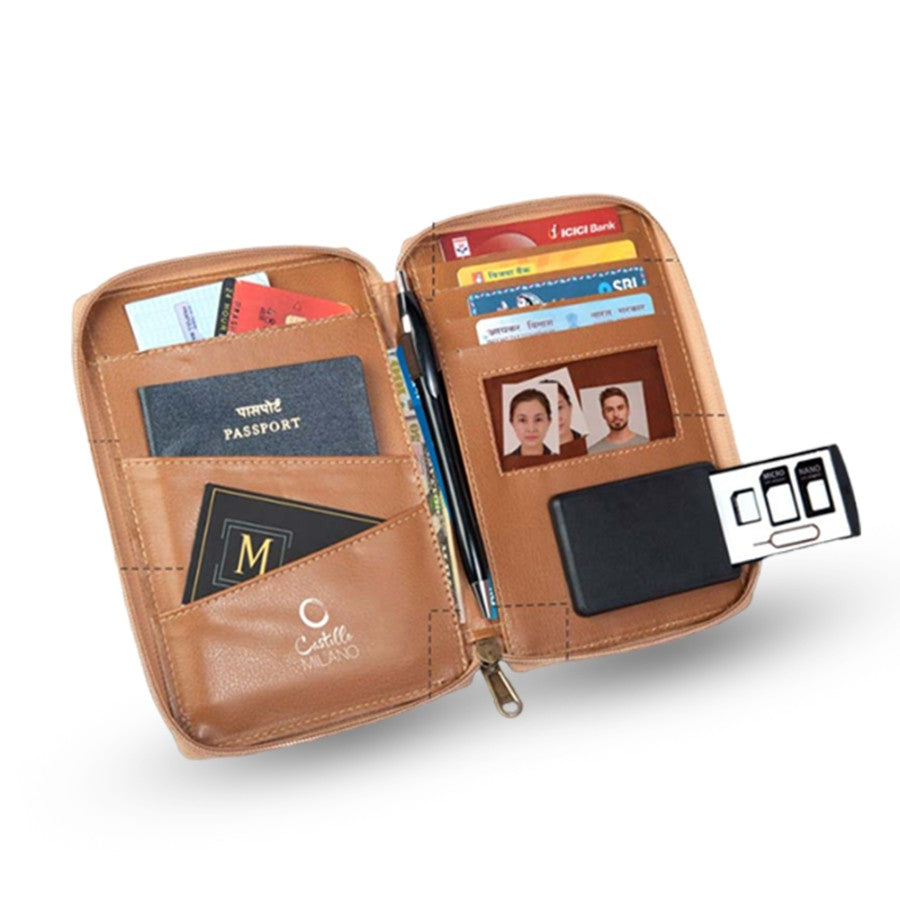 YuBingo Eco-Friendly Cork All-in-1 Passport Holder With SIM Card Safe Case &amp; SIM Card Jackets (with Carrying Strap) - Corporate Gift | YuBingo corporate gift