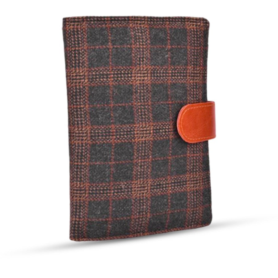 YuBingo Brown Chequed Tweed Passport Holder With SIM Card Safe Case & SIM Card Jackets - Corporate Gift | YuBingo corporate gift