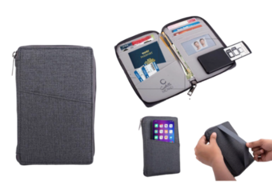 YuBingo All In 1 Zipper Passport Holder With SIM Card Case - Gray - Corporate Gift | YuBingo corporate gift