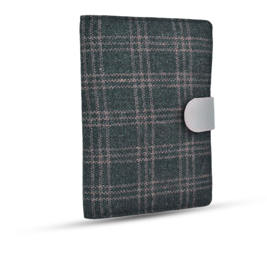 YuBingo Gray Chequed Tweed Passport Holder With SIM Card Safe Case &amp; SIM Card Jackets - Corporate Gift | YuBingo corporate gift