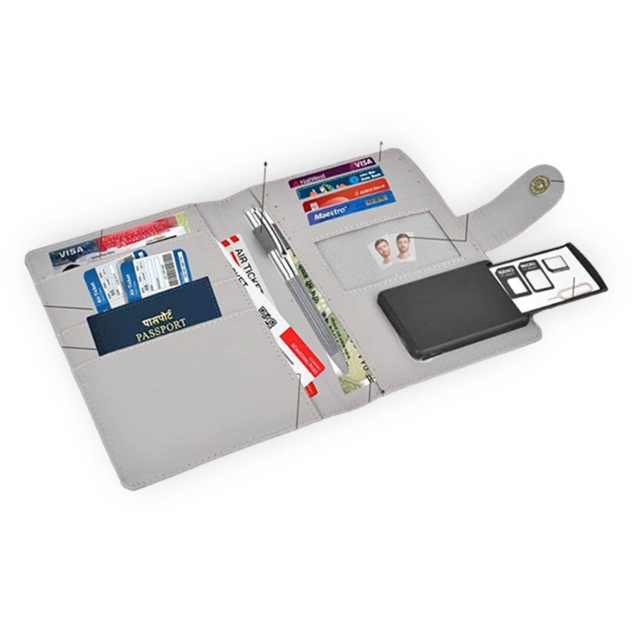 YuBingo Gray Chequed Tweed Passport Holder With SIM Card Safe Case & SIM Card Jackets - Corporate Gift | Product image 2