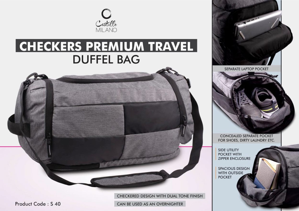 YuBingo Checkers Premium Travel Duffel Bag - Corporate Gift | Product image 2