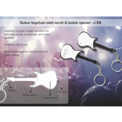 YuBingo Guitar Keychain With Torch & Bottle Opener - Corporate Gift | Product image 2