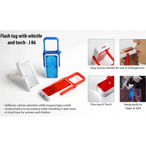 YuBingo Flash Tag With Whistle And Torch (with Reflector) Keychain - Corporate Gift | YuBingo corporate gift