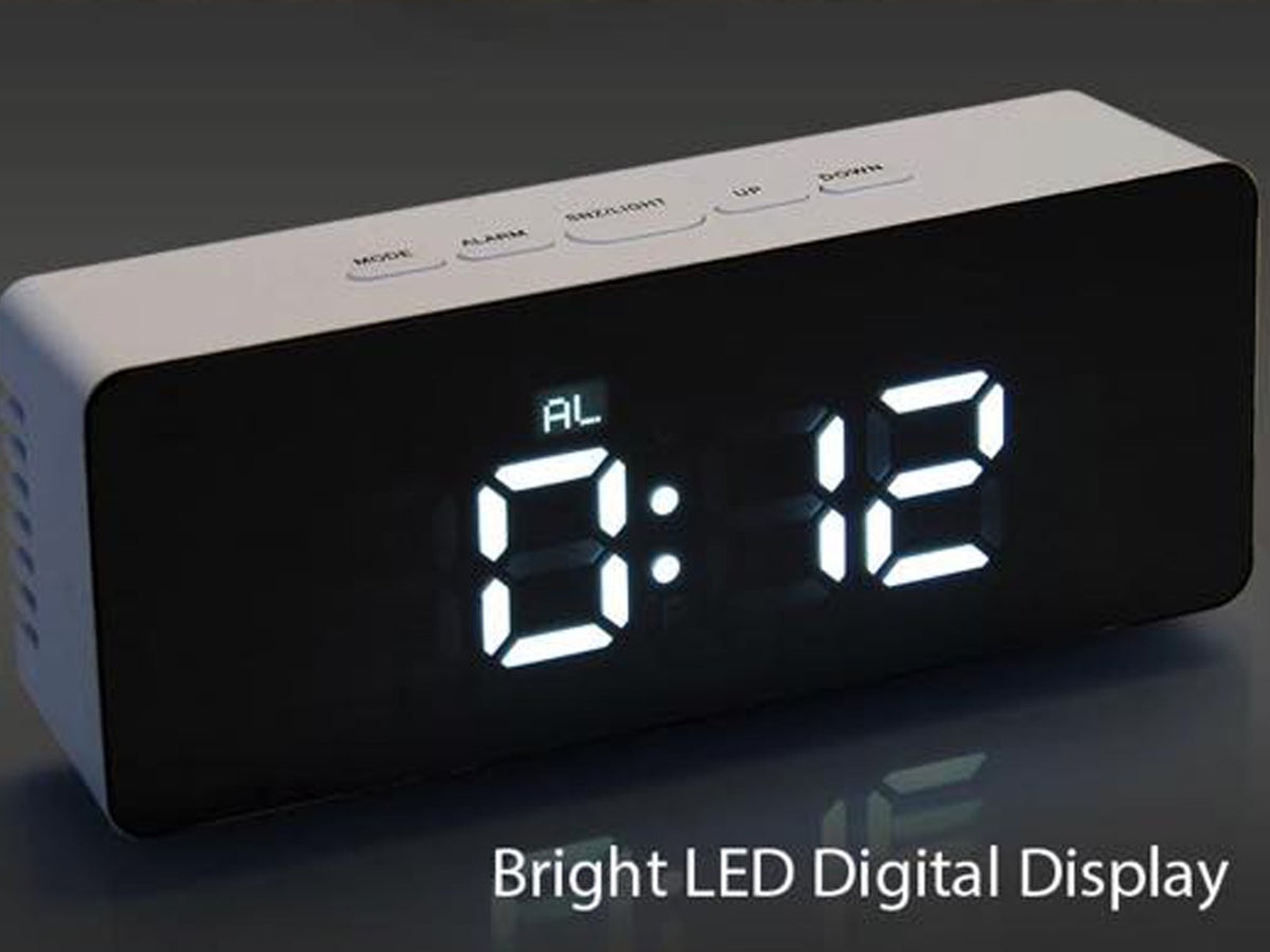 YuBingo Mirror Finish Rectangle Digital Clock With Temperature (Dual Power, USB Included) - Corporate Gift | Product image 2