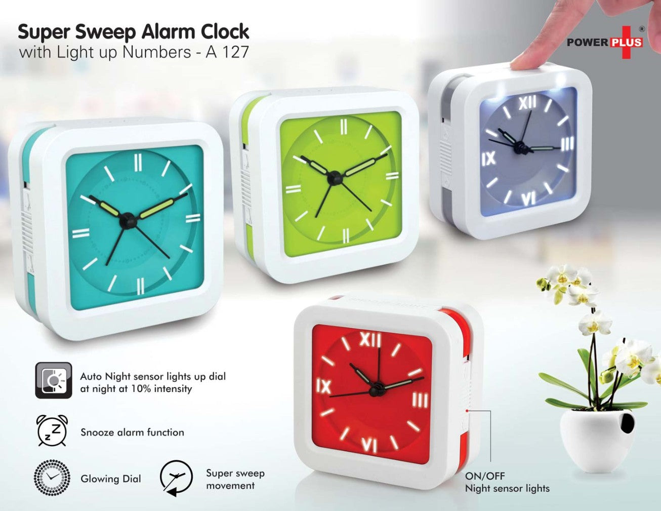 YuBingo Super Sweep Alarm Clock With Light Up Numbers - Table Clock - Corporate Gift | Product image 2