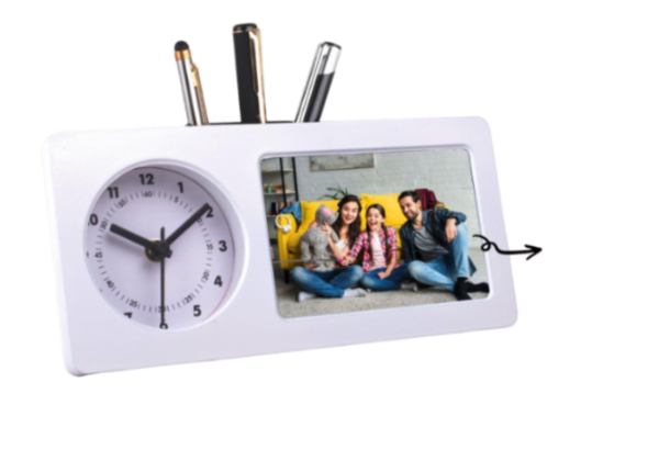 YuBingo Large Clock With Photo Frame And Tumbler - White - Corporate Gift | Product image 2