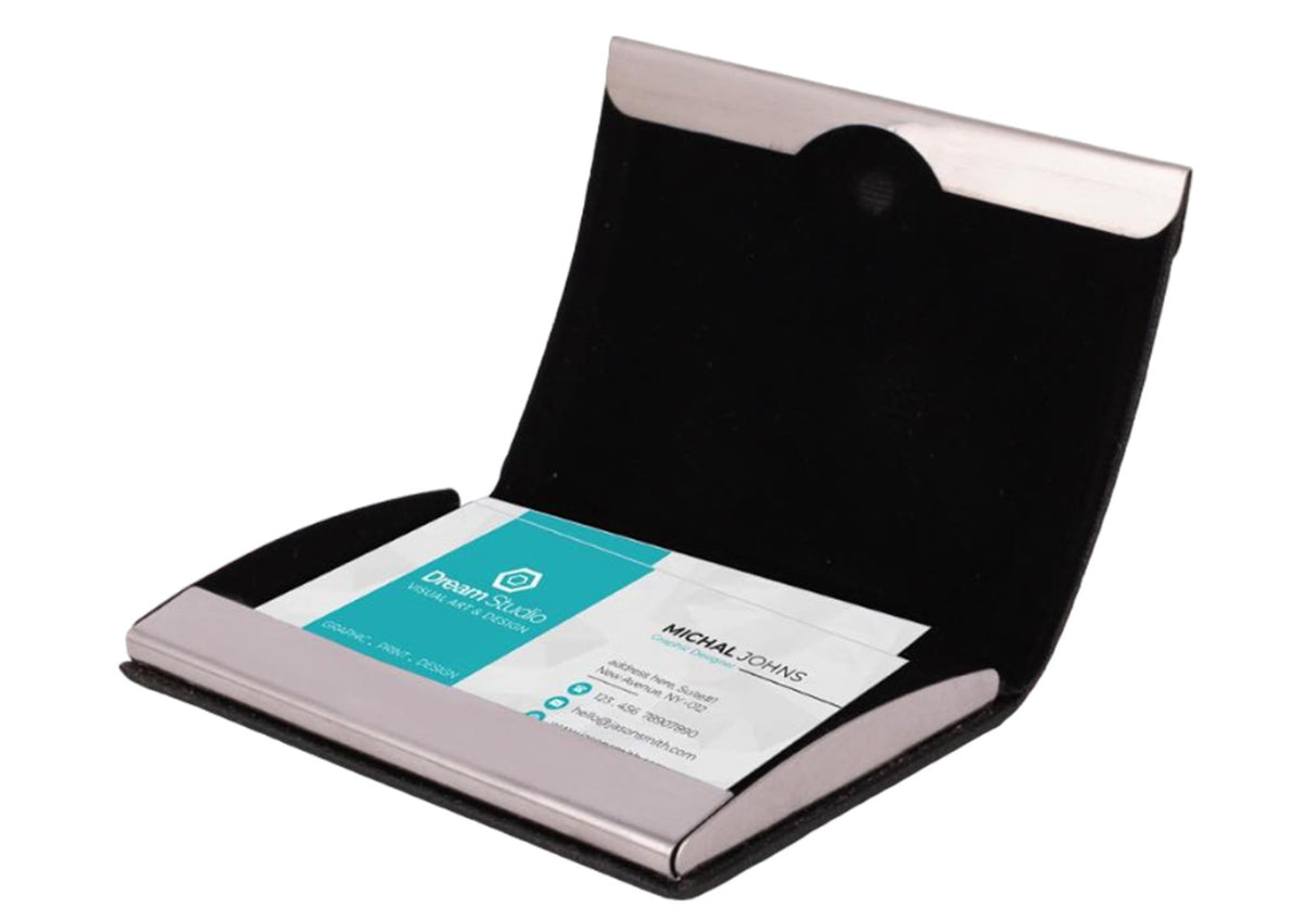 YuBingo Stainless Steel Magnetic Visiting Card Holder (Black) - Corporate Stationery Gift - Office Stationery by YuBingo