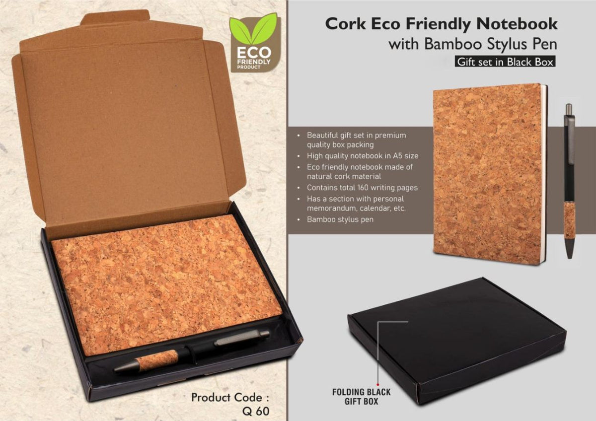 YuBingo Cork Notebook Gift Set With Cork Grip Velvet Touch Pen - Corporate Gift - image 3