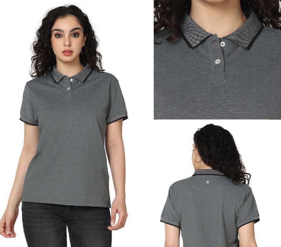 YuBingo Rare Rabbit Women Charm Polo Neck T-Shirt With Contrast Tipping - Custom Corporate Gift | Product image 2